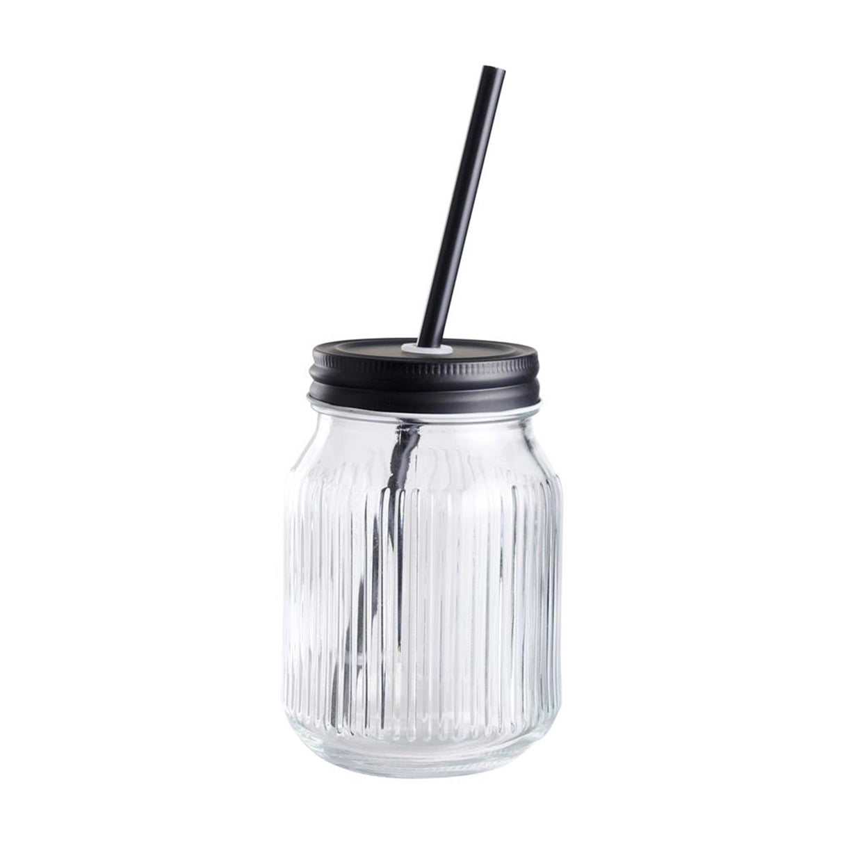 Drinkglas met deksel en rietje 450ml