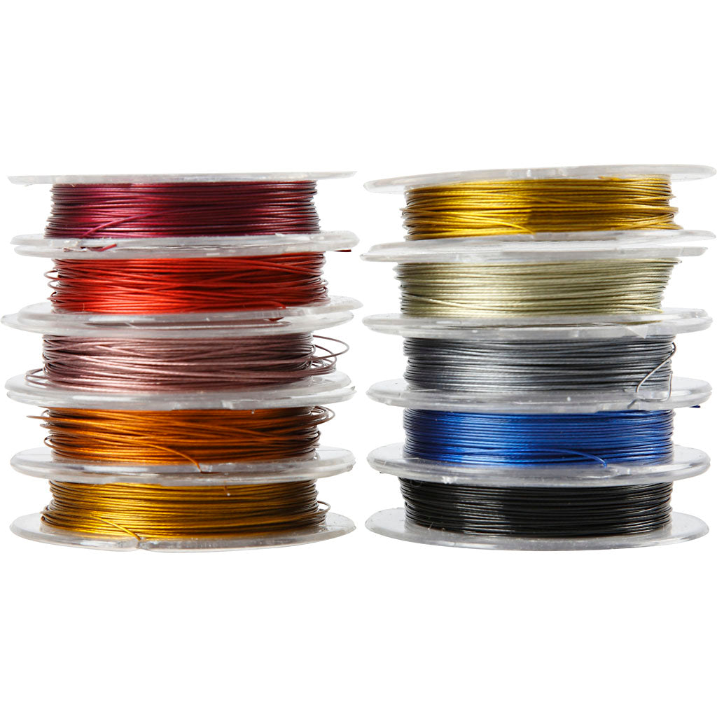 Creativ company jewelry wire, thickness 0.38 mm, various colors, 10 m 1 box