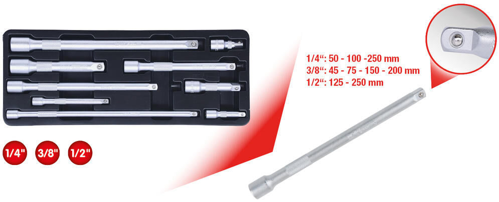 Ks tools ks-tools extension set extension set 9 pcs. ks tools, 1 4 -3 8 -1 2