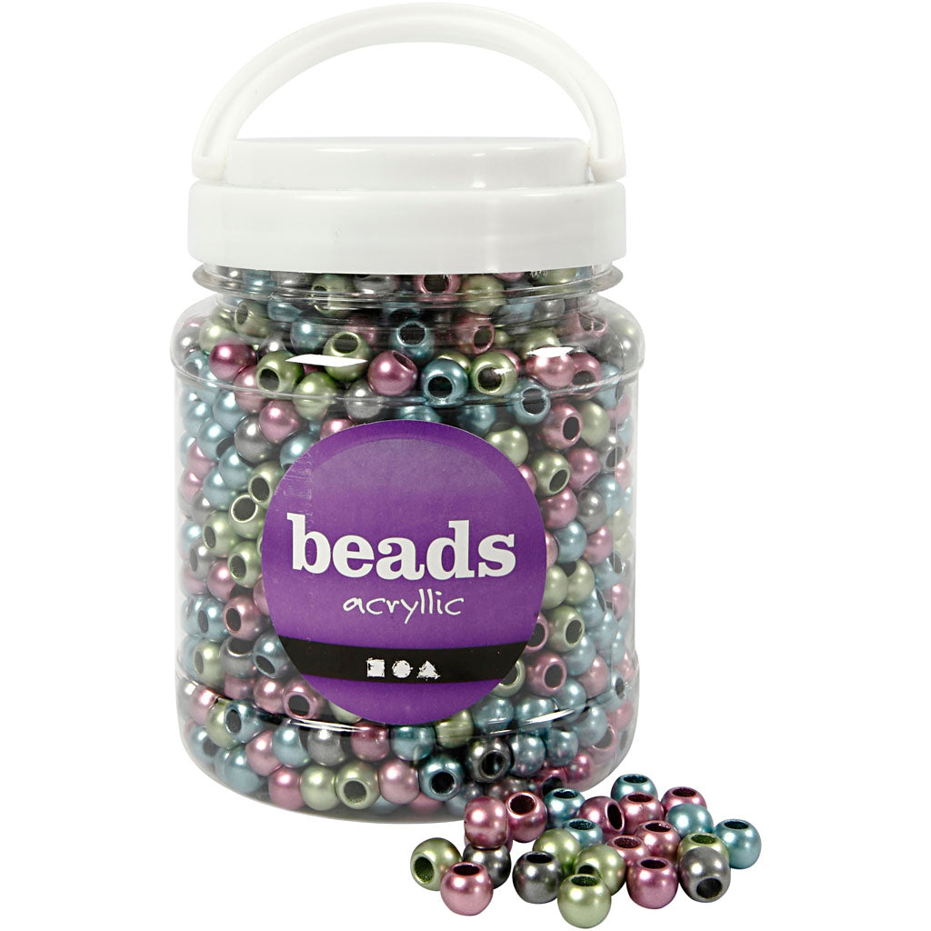 Creativ company pony beads, d 10 mm, hole size 4 mm, approx. 1000 pieces, 380 g, 700 ml 1 box