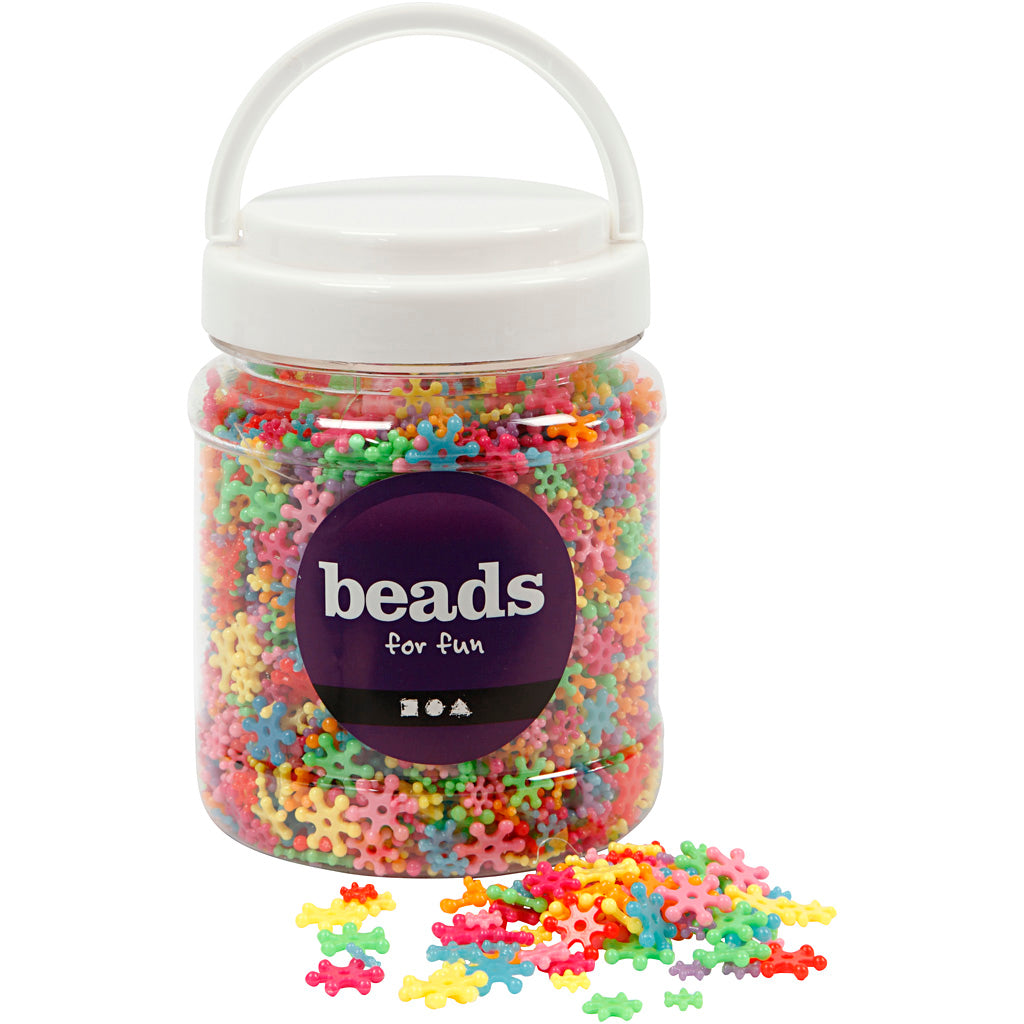 Creativ company figure beads, d 7-13.5 mm, hole size 2 mm, approx. 4000 pieces, various colours, 270 g, 700 ml 1 box