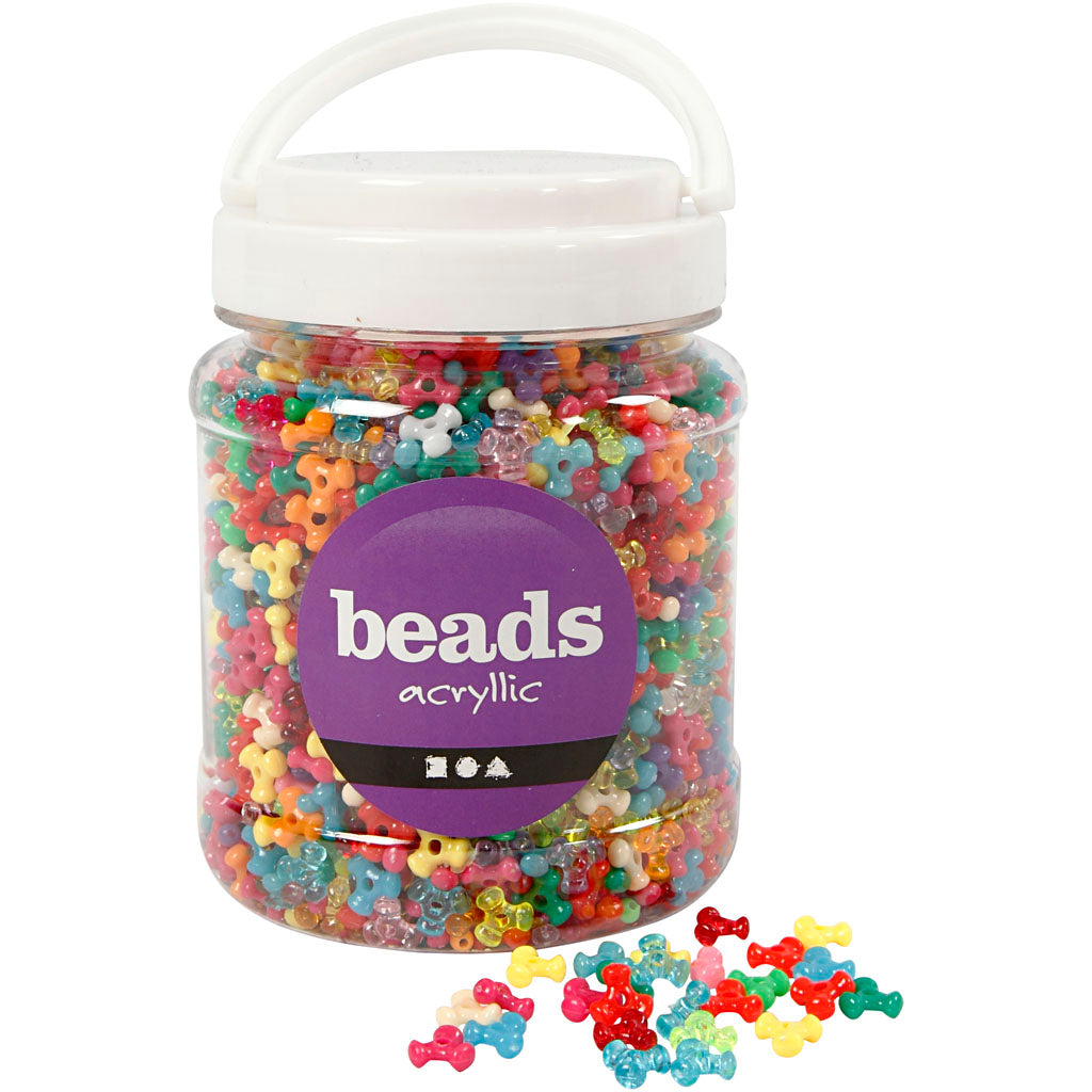 Creativ company tri-bead mix, d 10 mm, hole size 2 mm, approx. 2800 pieces, various colors, 385 gr, 700 ml 1 box