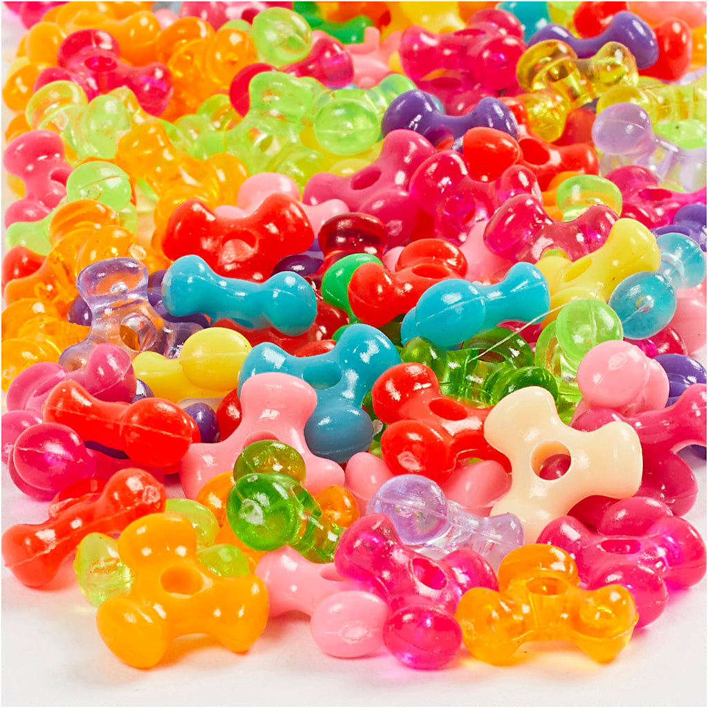 Creativ company tri-bead mix, d 10 mm, hole size 2 mm, approx. 200 pieces, 65 g, 125 ml 1 box