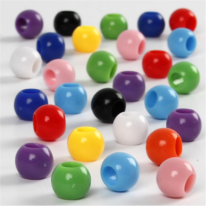 Creativ company pony beads, d 8 mm, hole size 4 mm, approx. 370 pieces, 70 g, 125 ml 1 box