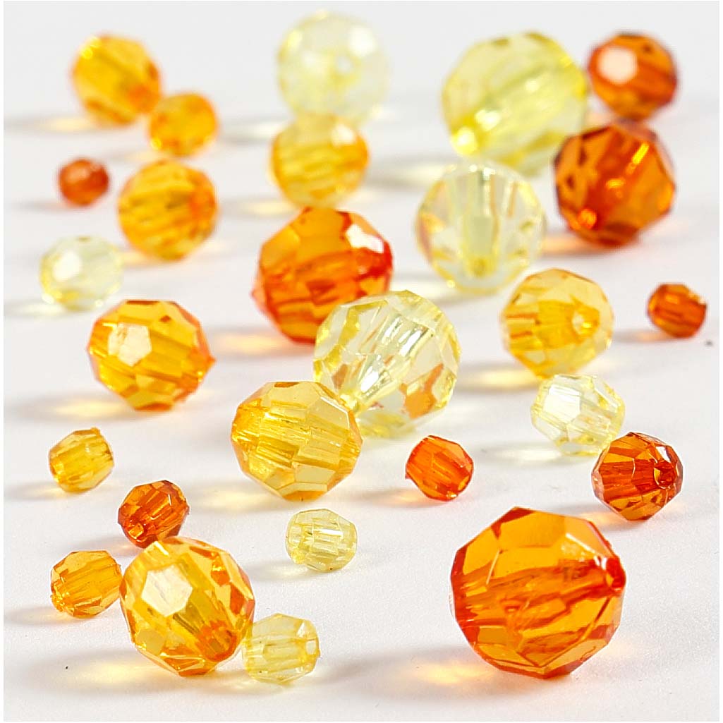 Creativ company facet beads mix yellow, 45 grams
