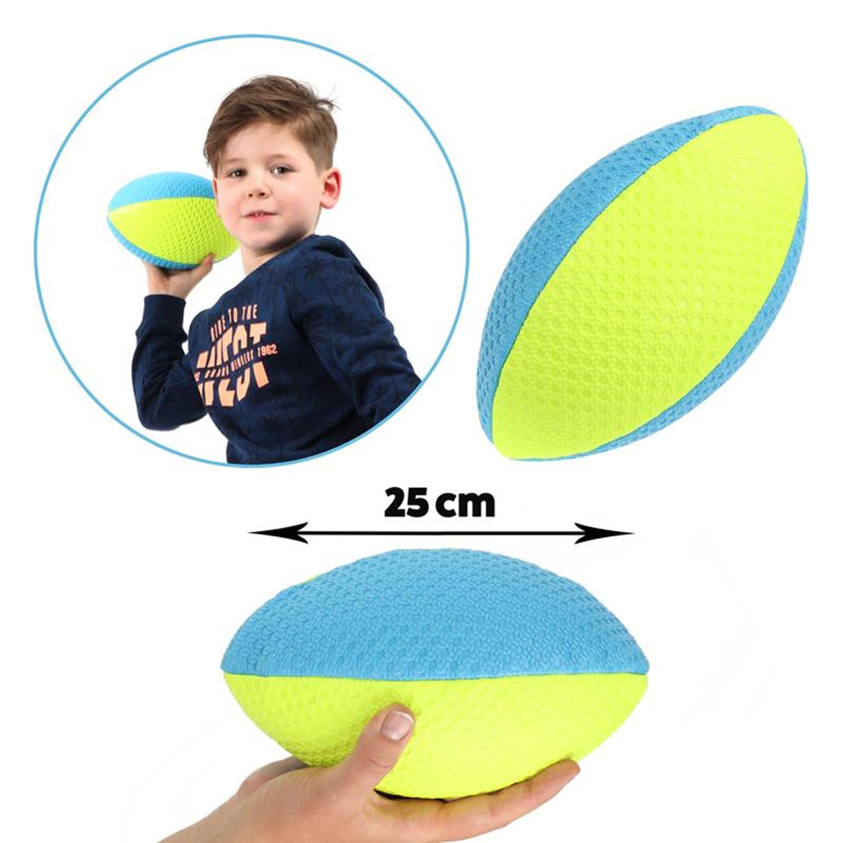 Toi-toys toi toys rugbybal neon blauw geel