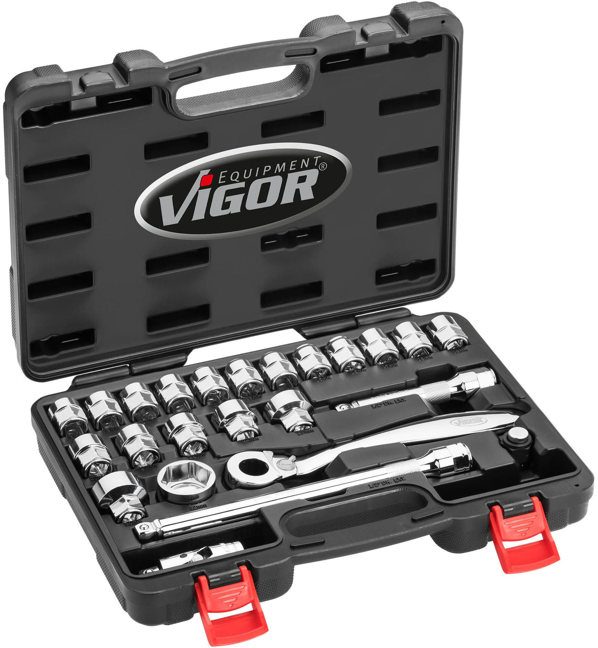 Vigor socket wrench set v7202 socket set 1 2 24-tg superflat v7202