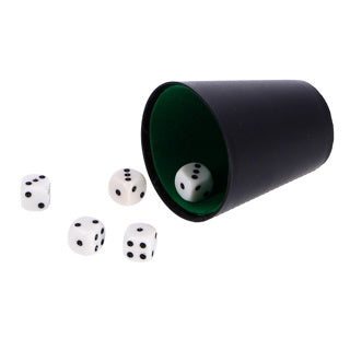 Osa private label dobbelset spel compleet met 5 dobbelstenen dobbelbeker en scoreblok op blister | 6 stuks