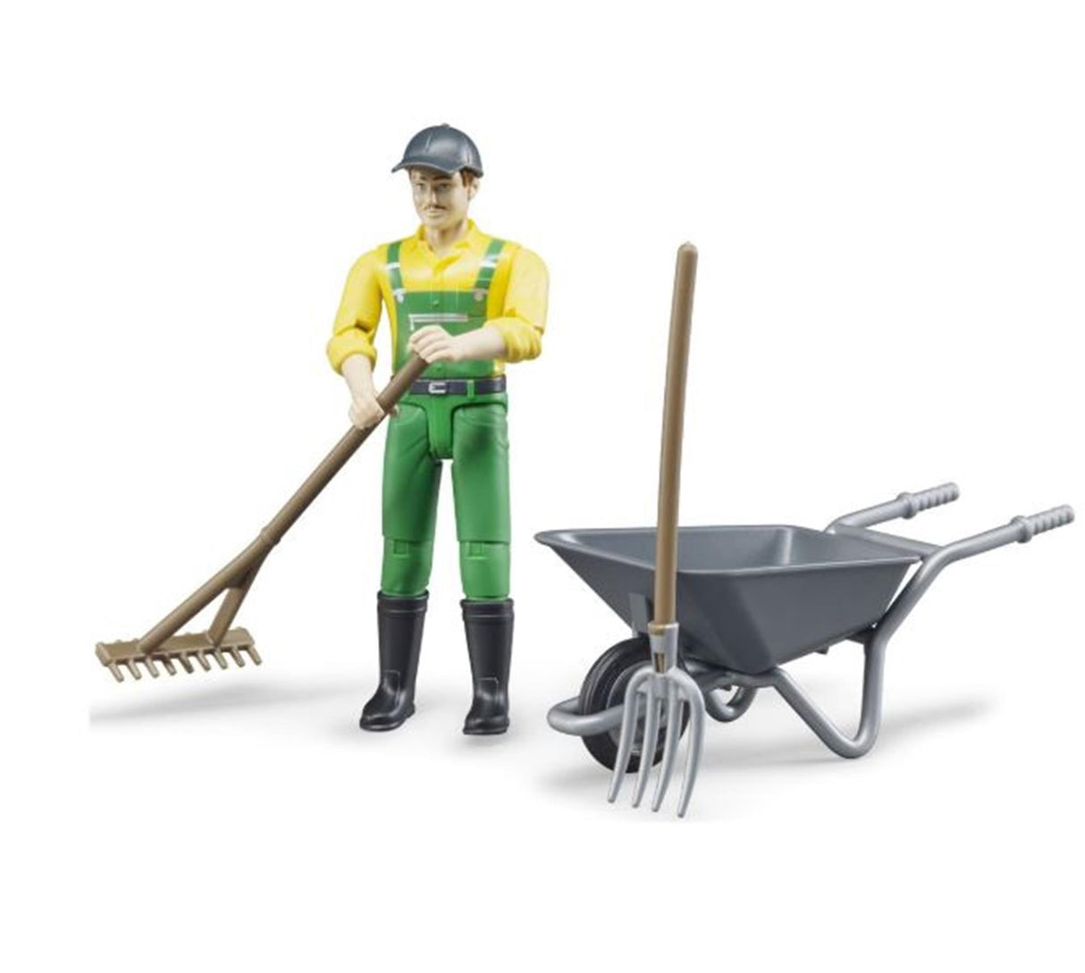 Bruder bworld figure set agricoltore con accessori