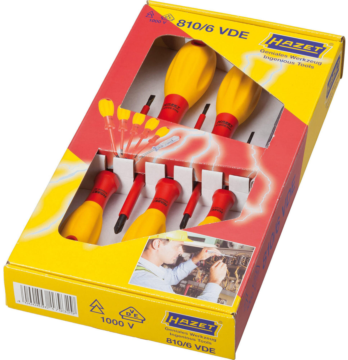 Hazet screwdriver set vde electrician schraubendr.s 6pcs.