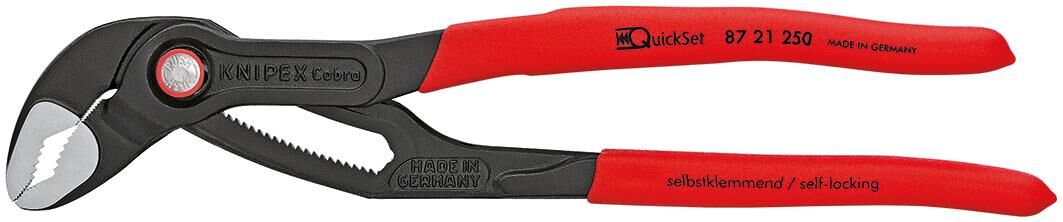 Knipex water pump pliers cobra quick set water pump pliers 250 mm cobra quick-set