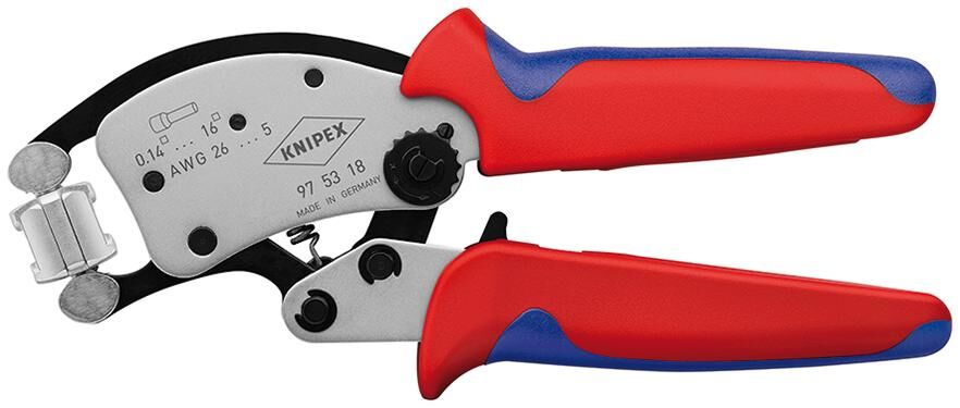 KNIPEX Twistor 16 Greamairí roctha féin-choigeartaithe le haghaidh foircinn sreang
