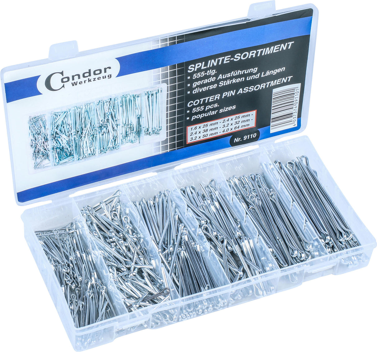 Condor assortment split pins 9110 assortment splints 555-tlg.