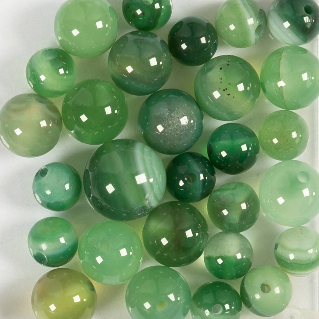 Creativ company agate beads, d 13+15 mm, hole size 0.9-1 mm, approx. 28 pieces, bright green, 28 pieces 1 box