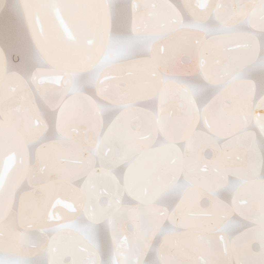 Creativ company crystal beads, rose quartz, d 7-12 mm, hole size 1 mm, approx. 63 pieces, pink, 63 pieces 1 box