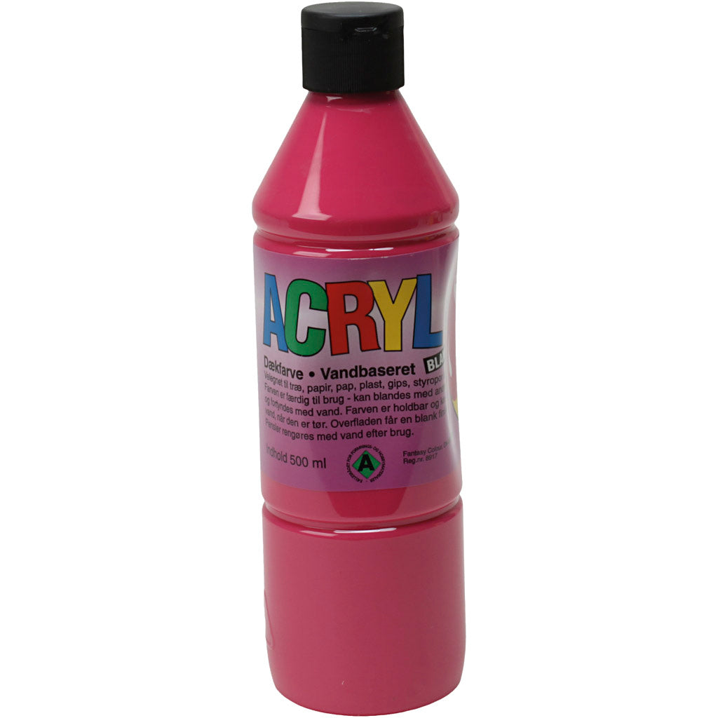 Acryl verf, primair rood, 500 ml 1 fles