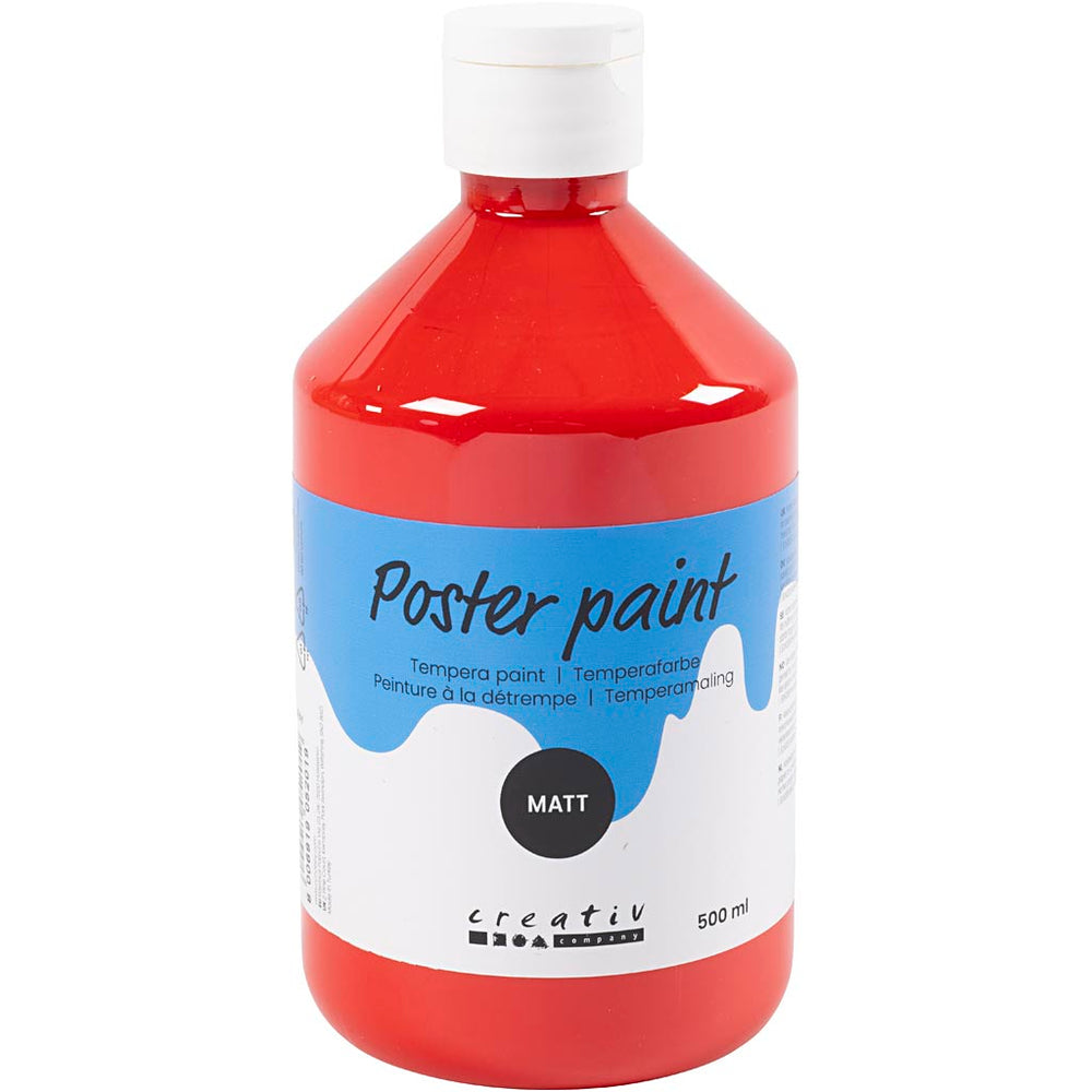 Creativ company tempera paint matt, red, 500 ml 1 bottle