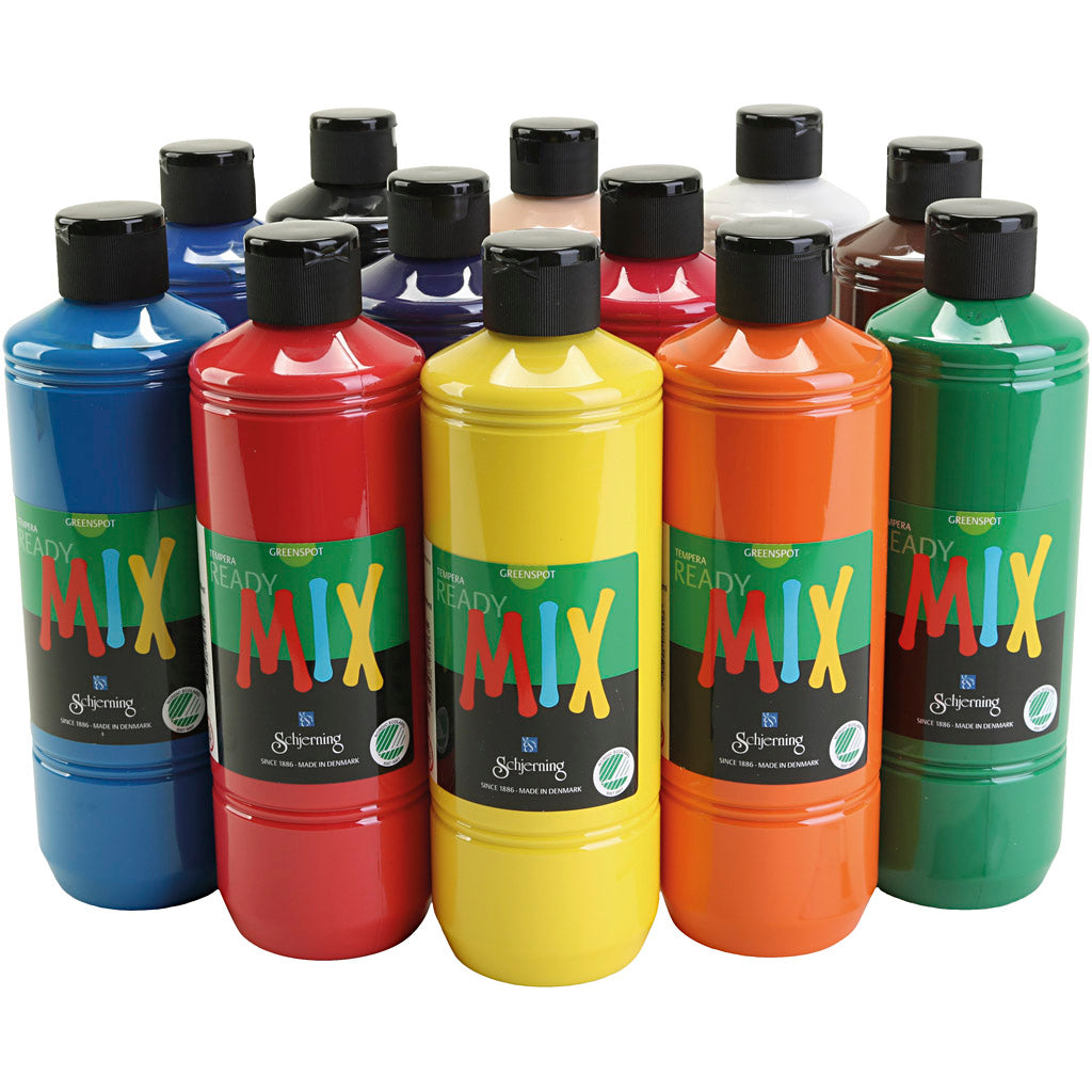 Schjerning greenspot poster paint, matt, various colours, 12x500 ml 1 box