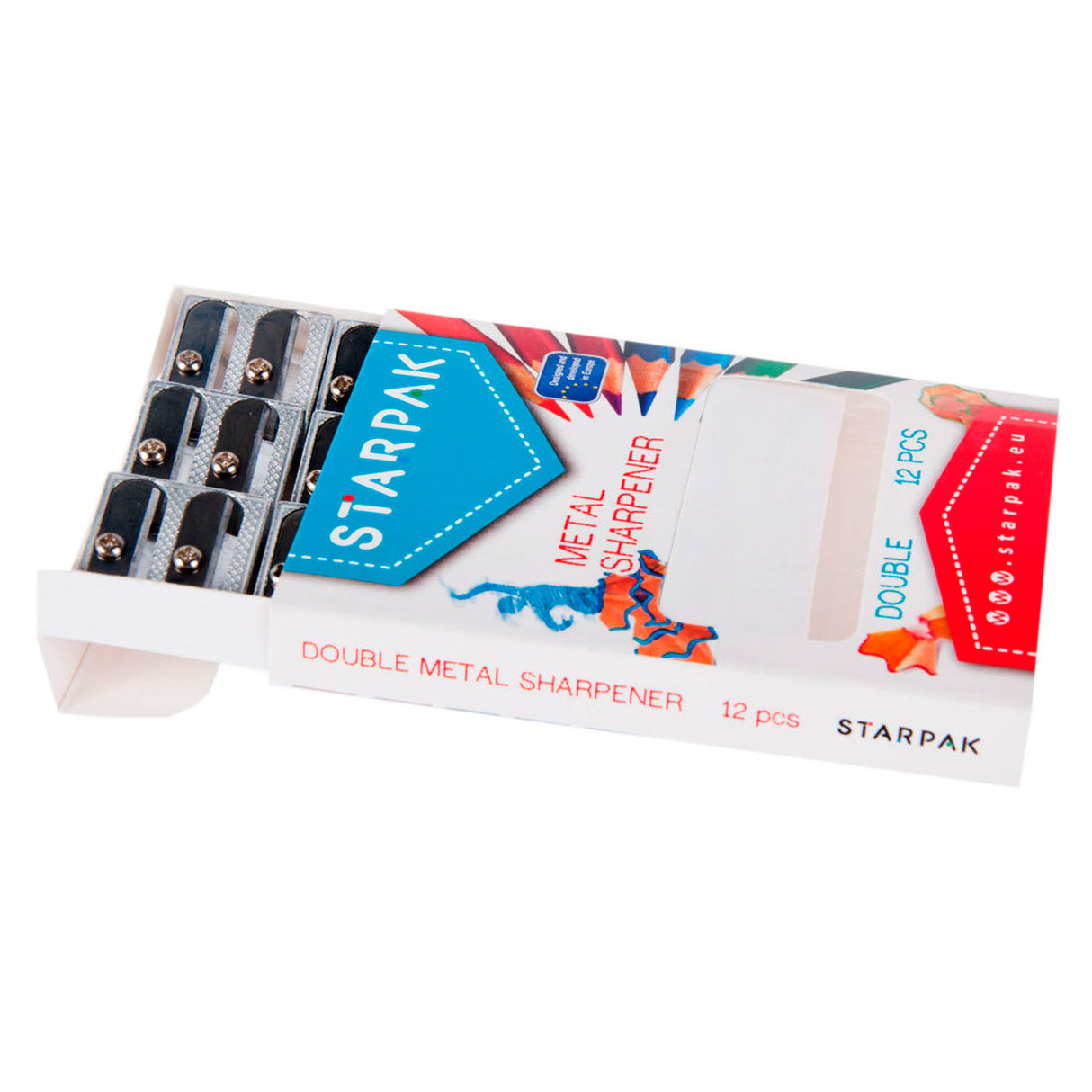 Sacapuntas dobles de metal, 12 uds.
