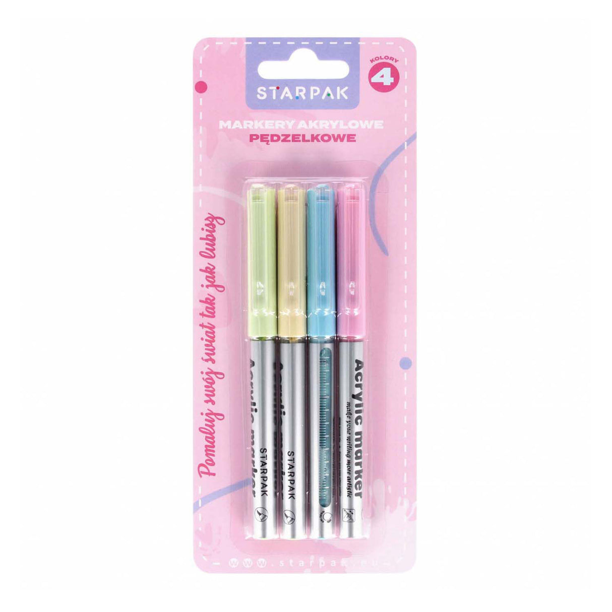 Acrylic markers pastel, 4 pcs.