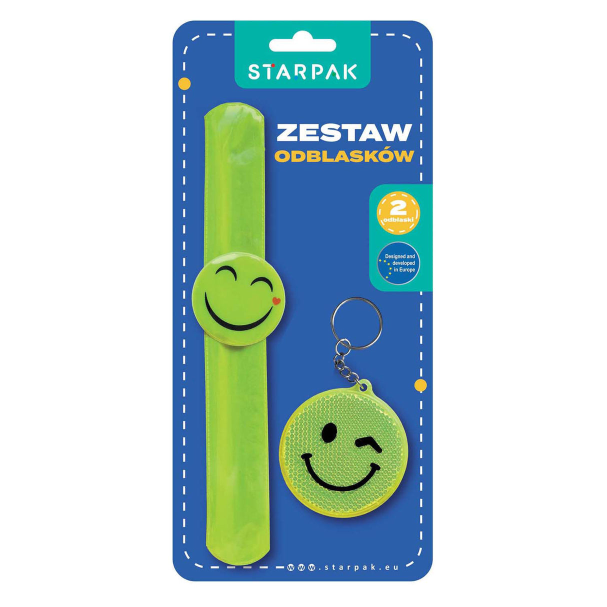 Reflective slap bracelet and key ring