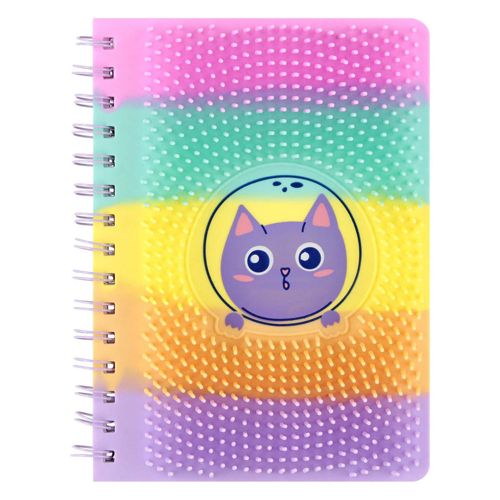 Silicone notebook with spikes and cat, A5