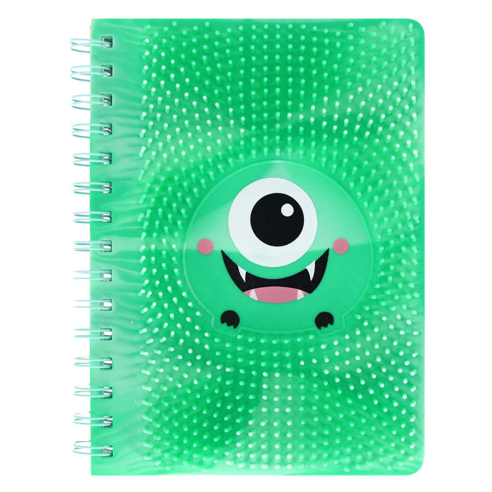 Silicone notebook with spikes and monster, A5