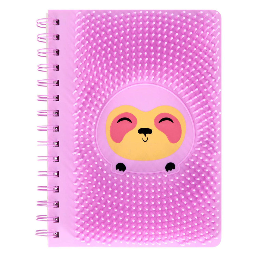 Silicone notebook with spikes and sloth, A5