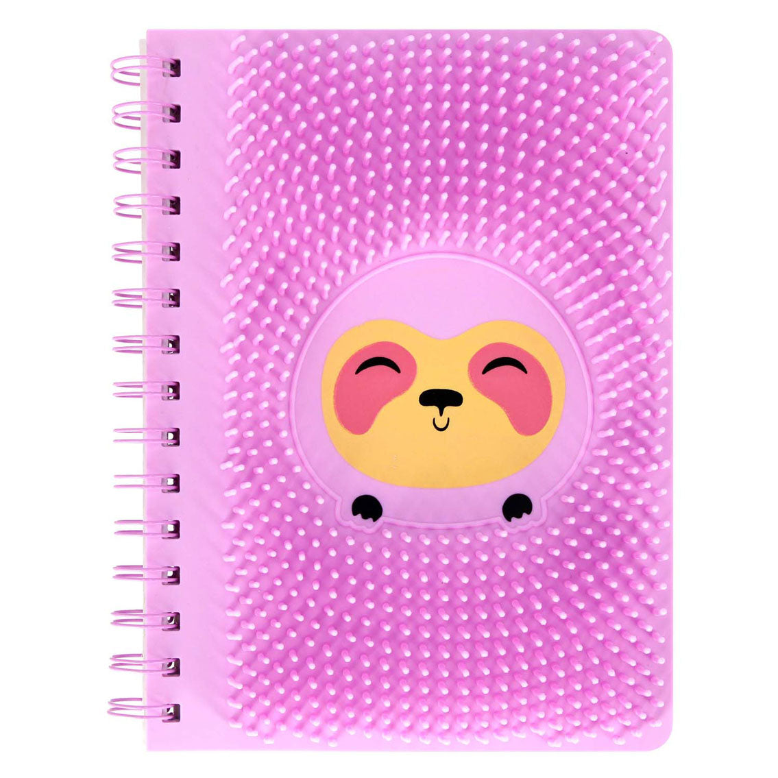 Silicone notebook with spikes and sloth, A5
