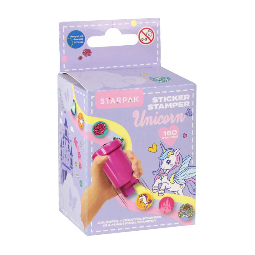 Unicorn stamp sticker, 160 pcs.