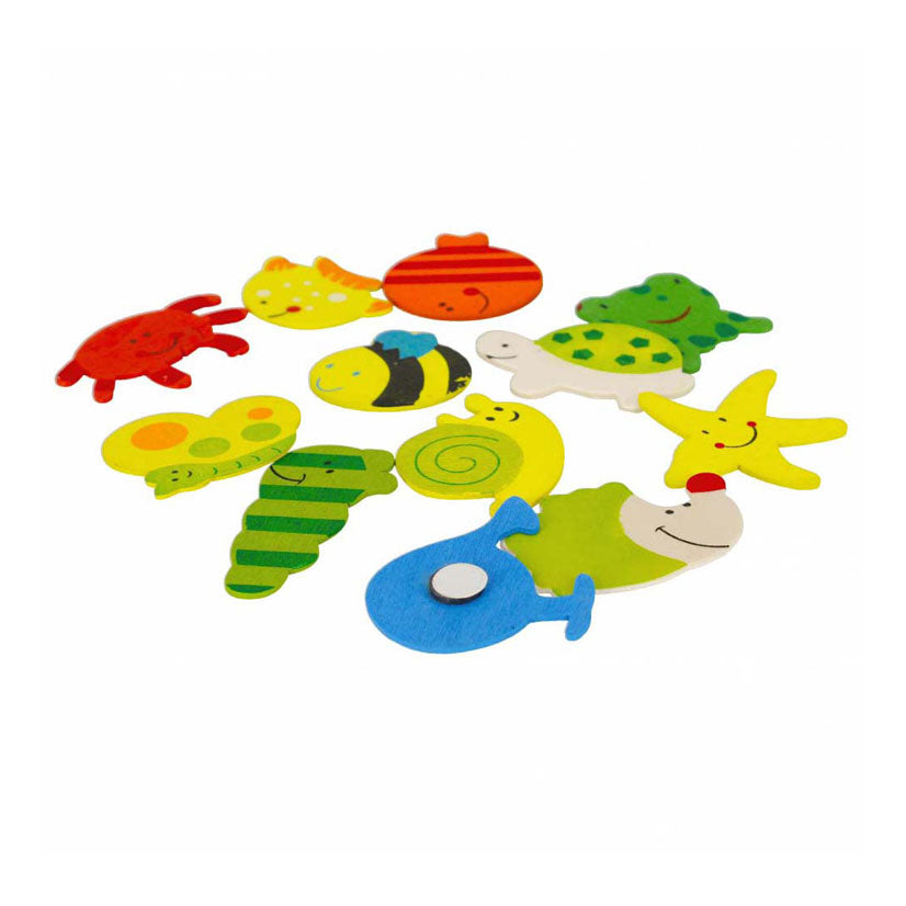 Wooden magnet animals 40mm, 12 pcs.
