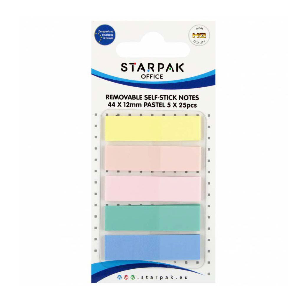 Self-adhesive notes 44x12mm, 5 pastel colours