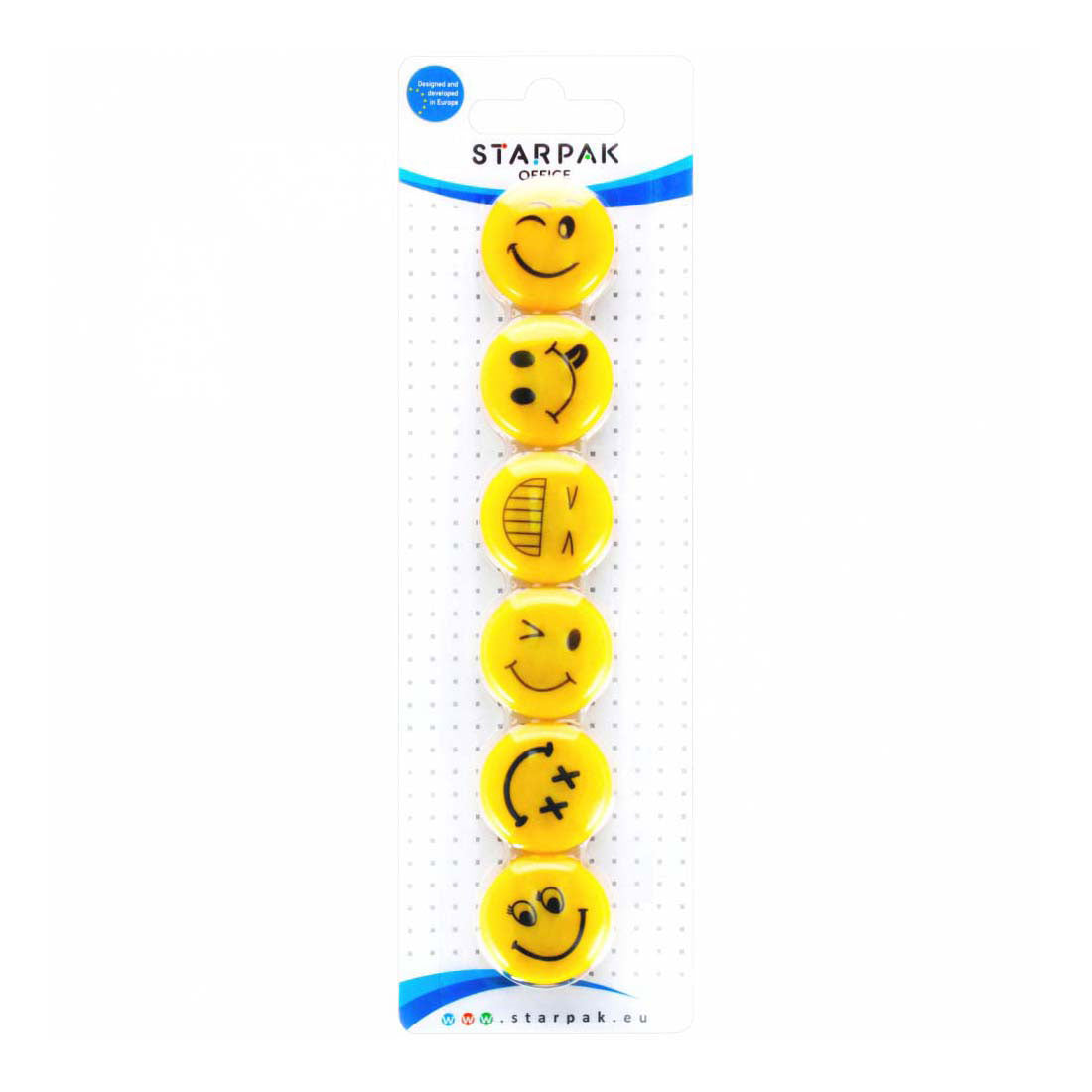 Магнит микс емотикони 30мм 6 бр.