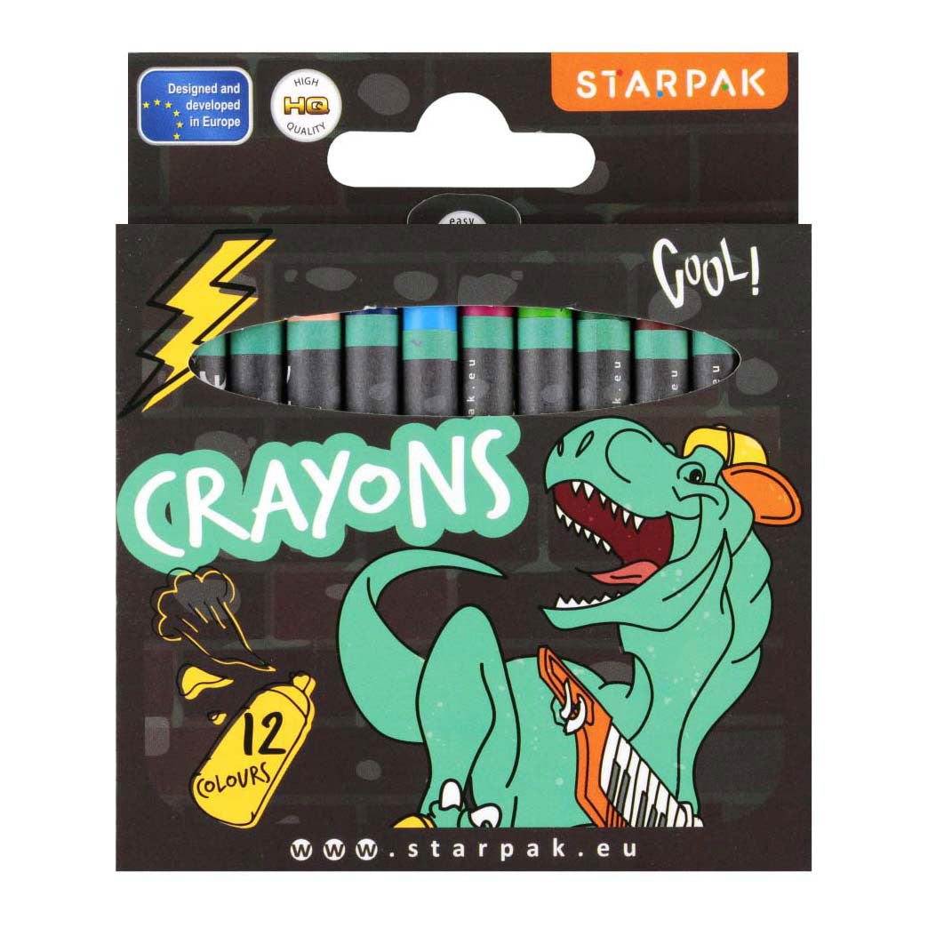 Wax crayon skate dino, 12 pcs.