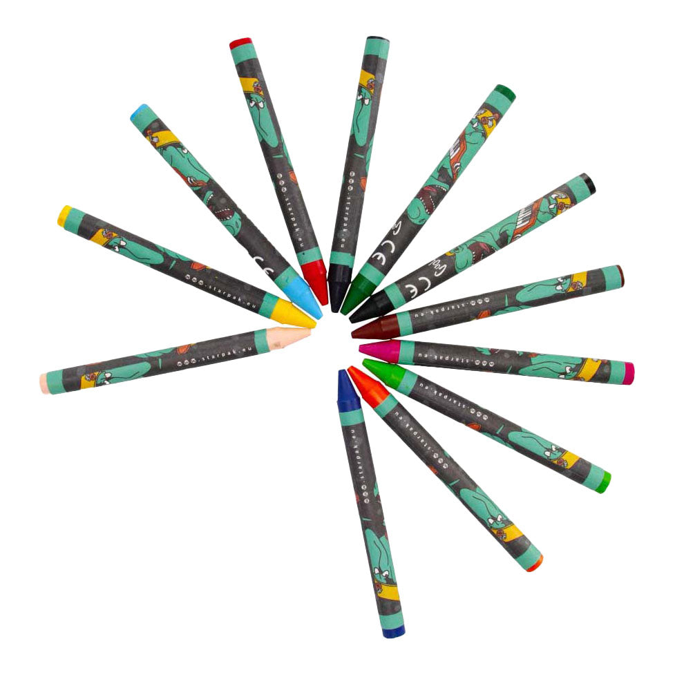 Wax crayon skate dino, 12 pcs.
