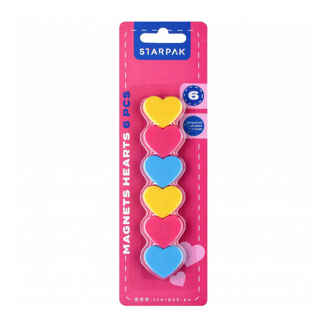 Magnets heart, 6 pcs.