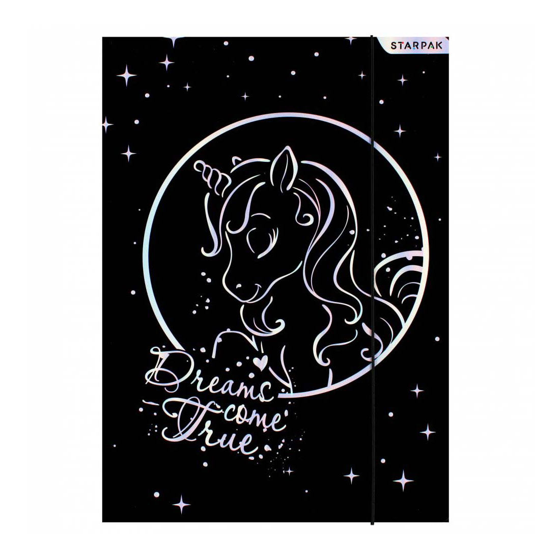 A4 unicorn elastic folder