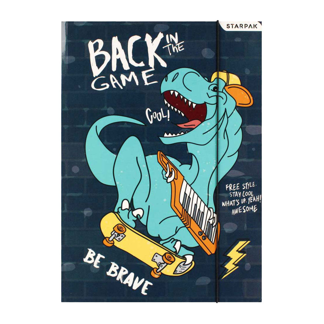 Folder with elastic A4 skate dino
