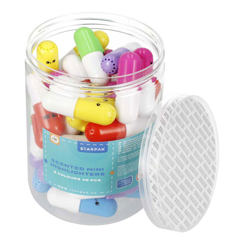 Mini scented highlighters mix of colors, 48 pcs.