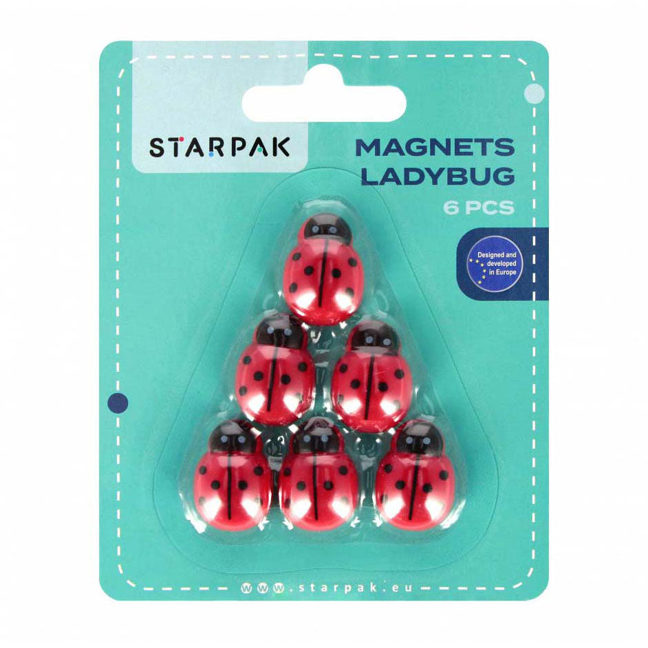 Ladybug magnets, 6 pcs.