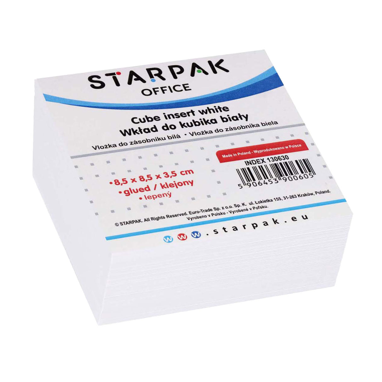 White sticky notes 85x85mm