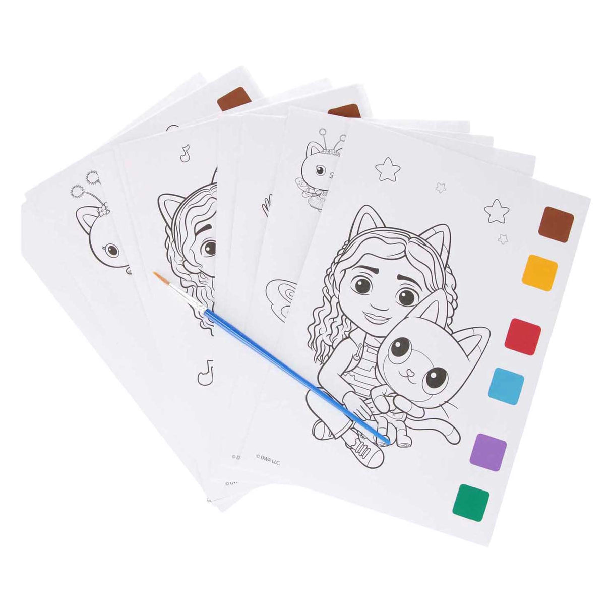 Painting Gabby's Dollhouse with Water - 10 Coloring Pages