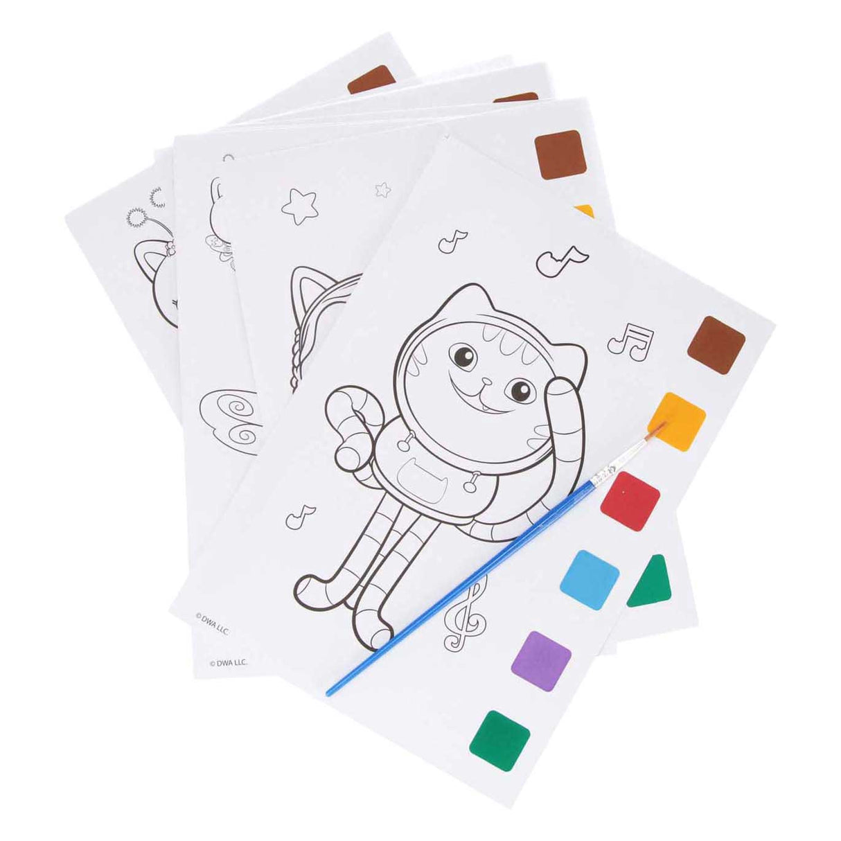 Painting Gabby's Dollhouse with Water - 10 Coloring Pages