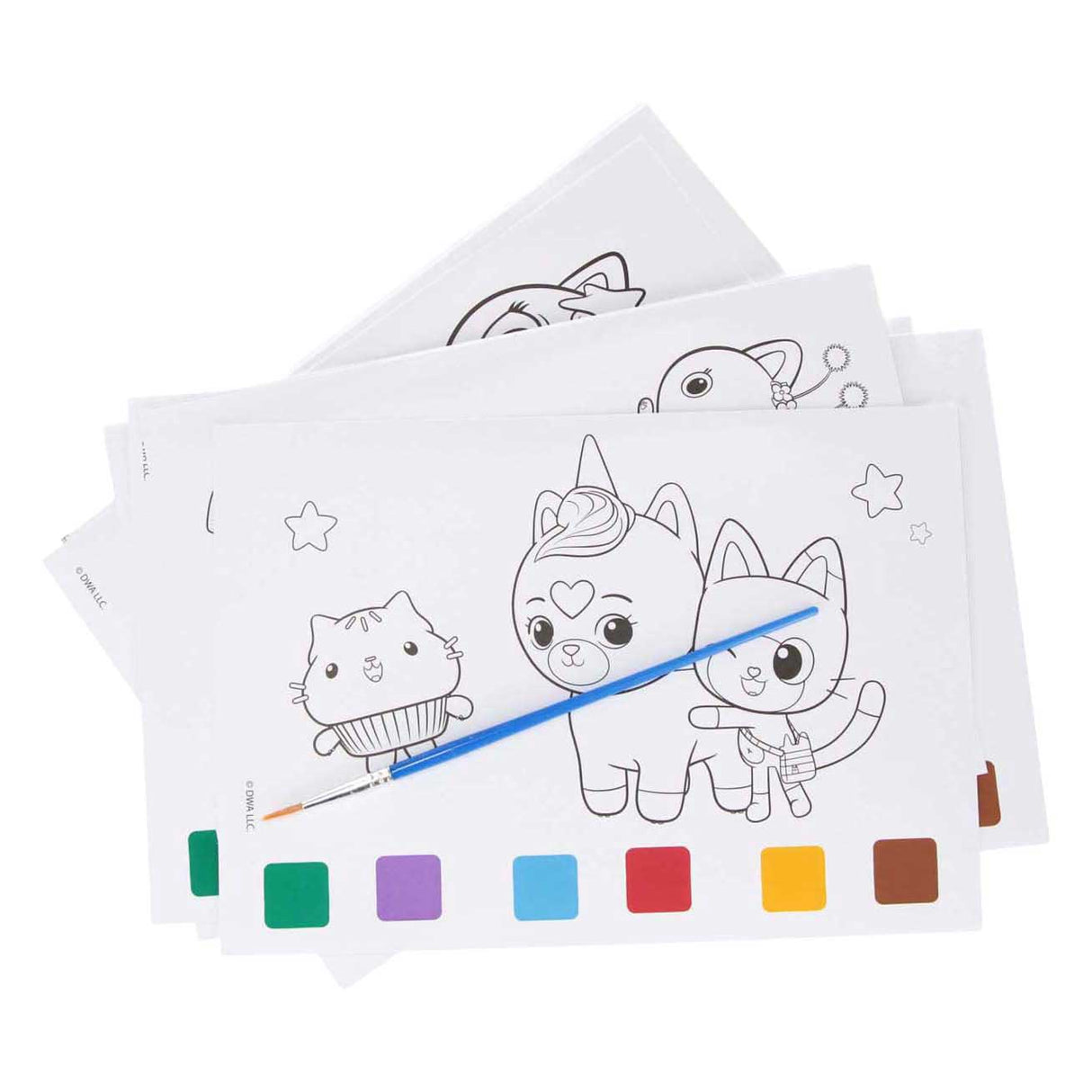 Painting Gabby's Dollhouse with Water - 10 Coloring Pages