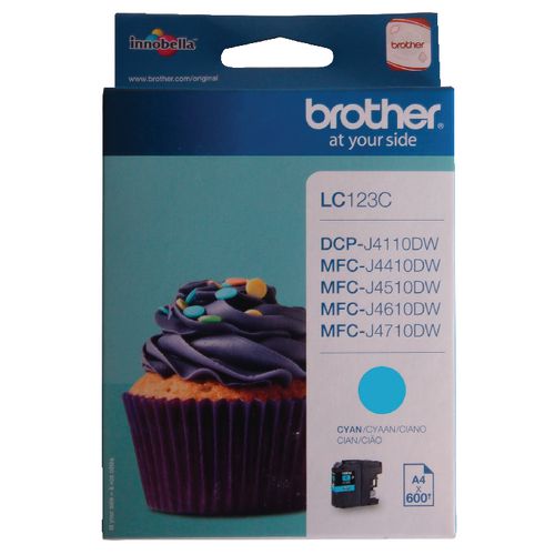 Inktcartridge ac brother lc123c cyaan