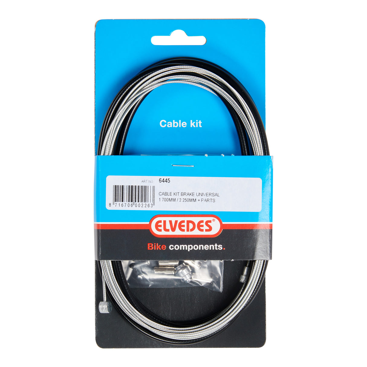Universal Brake Cable Kit Elvedes 1700mm 2250mm Galvanized - Svart (på MAP)