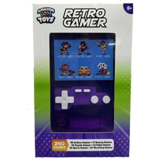 Amazing cool arcade game console with color screen 7 cm transparent purple