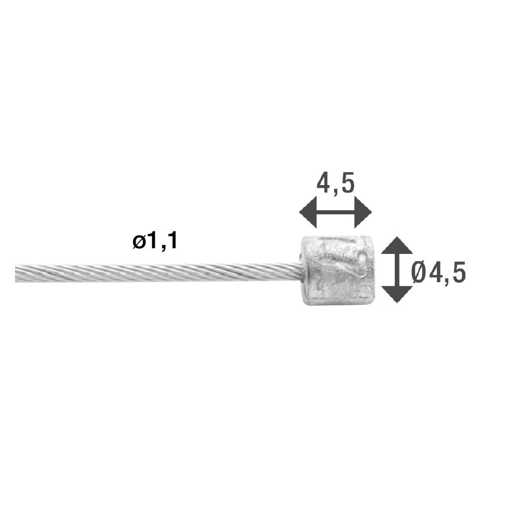 Elvedes inner cable slick stainless steel 2250 mm ø 1.1 mm (100x)