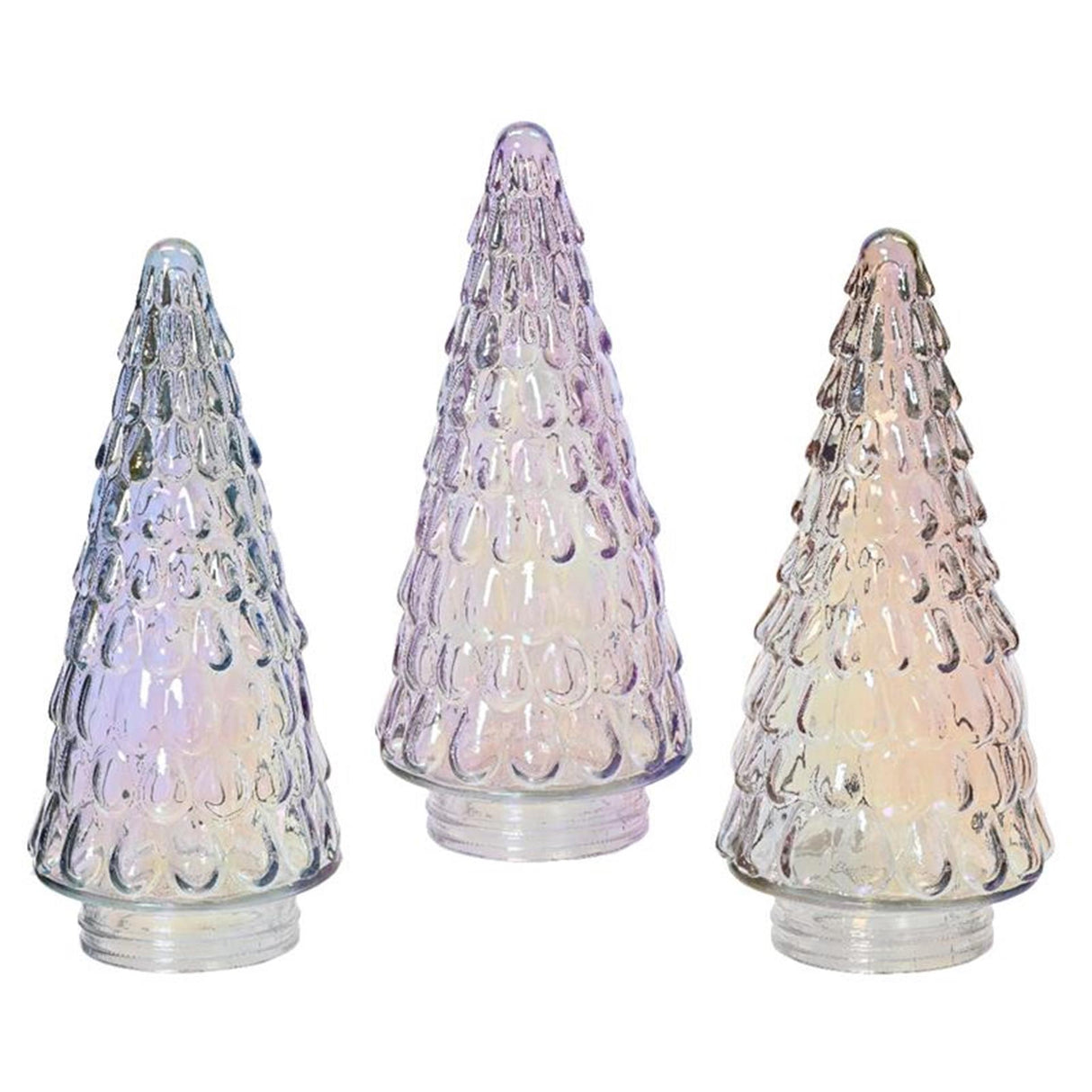 Decoris beeld kerstboom glas iriserend 23cm