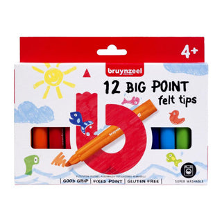 Bruinzeel Big Point Felt -Tip Penne 12 pezzi